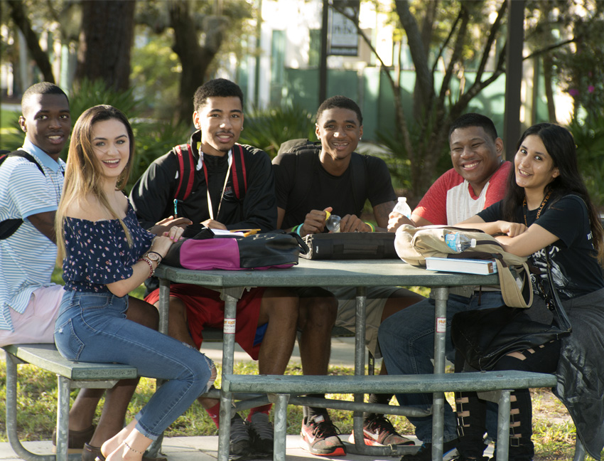 Students at a table